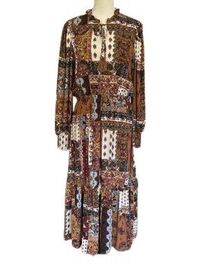 TAHARI Patchwork Midi Dress